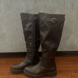 Just Fab Brown Knee High Boots NWOT
